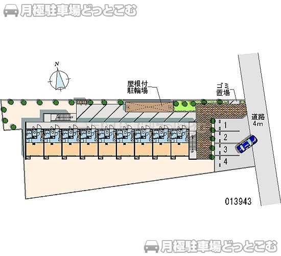 小金井市中町2－5－25の月極駐車場1