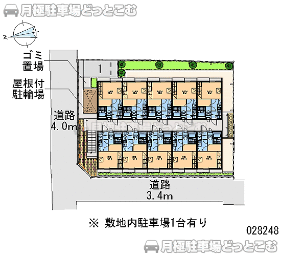 大阪市西成区松2－8－40の月極駐車場1